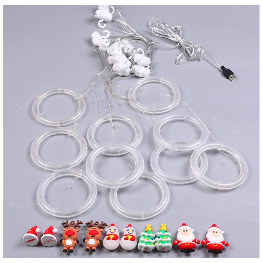 Guirnalda Redonda Led Figuras Navidenas