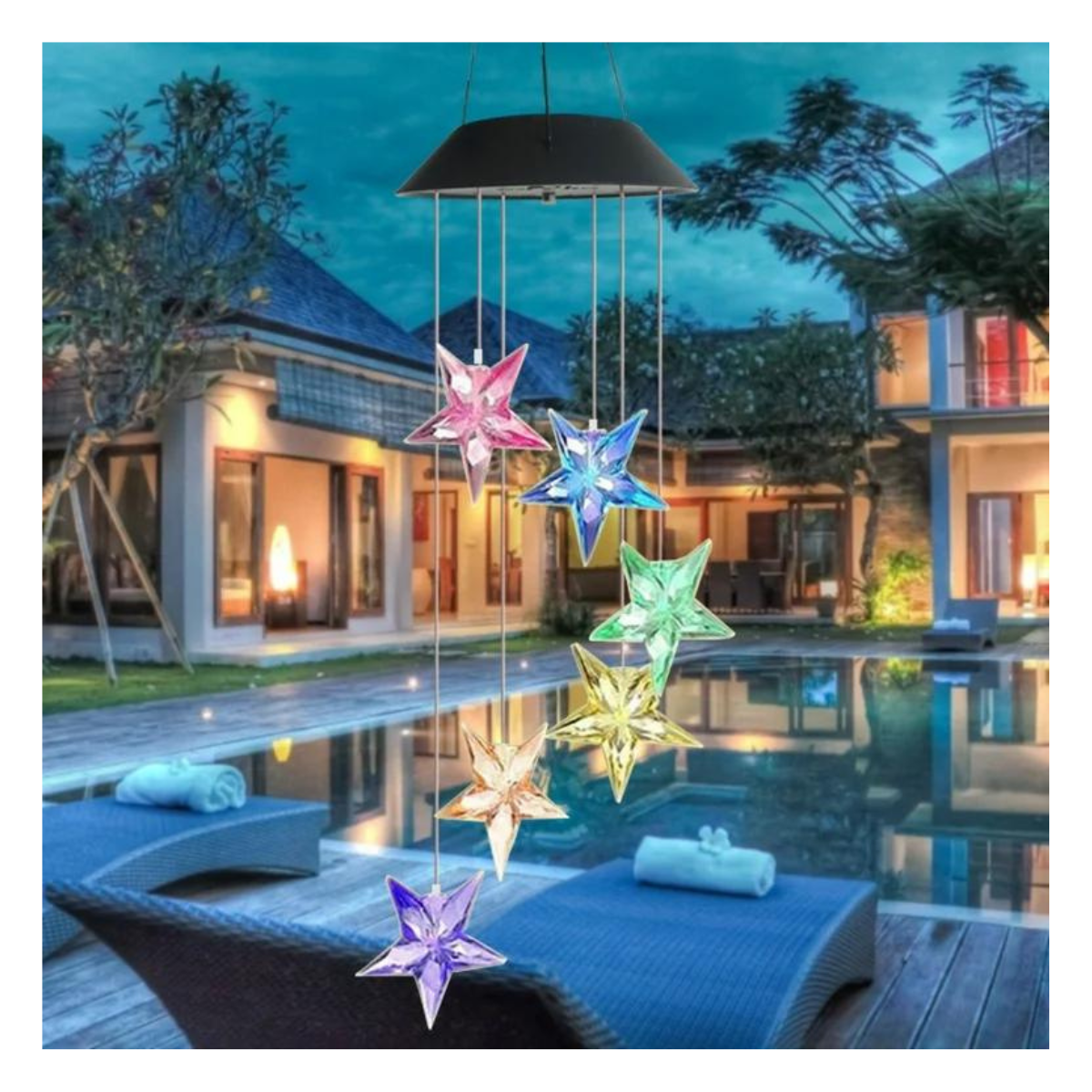 Campanillas Viento De Estrella Luces Led