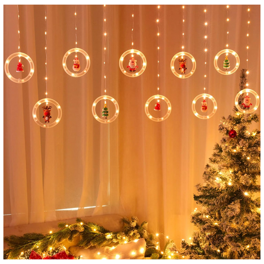 Guirnalda Redonda Led Figuras Navidenas