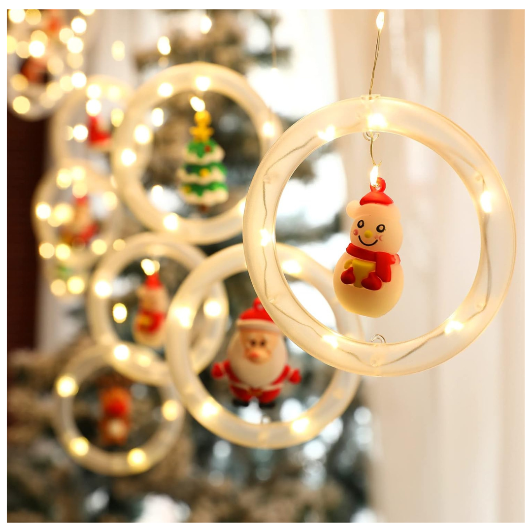 Guirnalda Redonda Led Figuras Navidenas