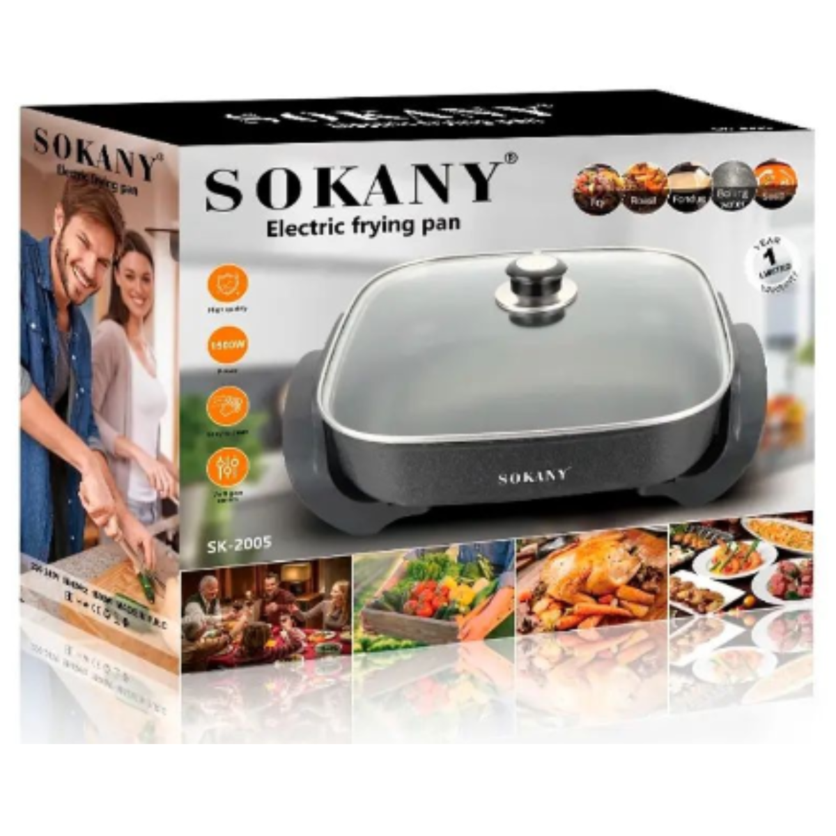 Olla Electrica Multifuncional Ancha 6 L